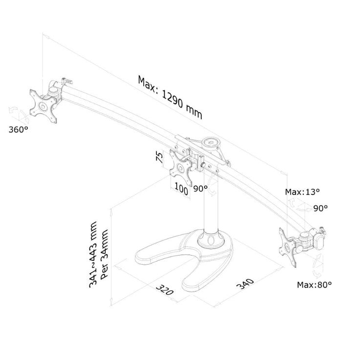 Стойка Neomounts by NewStar Flat Screen Desk Mount