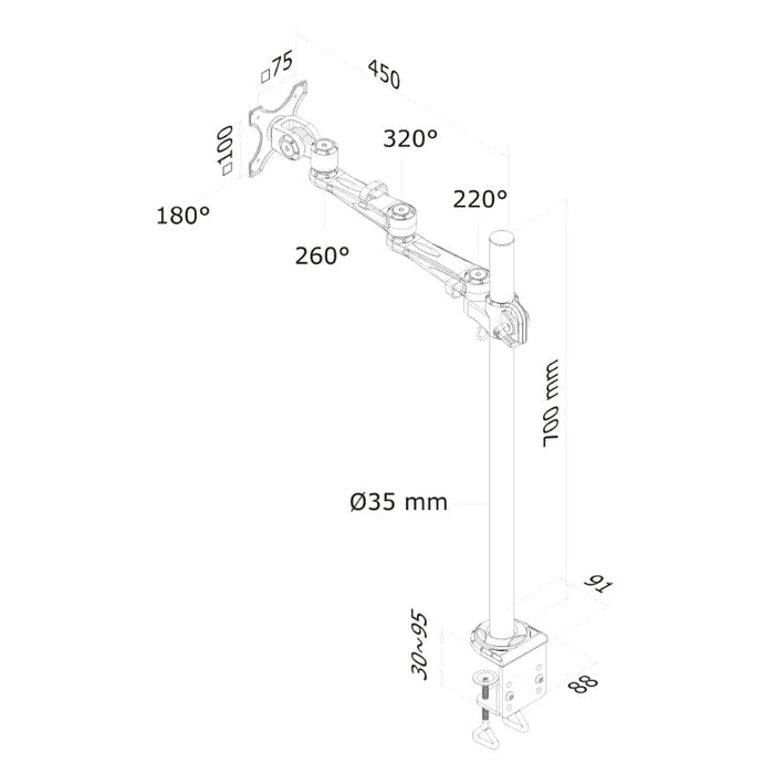 Стойка Neomounts by NewStar Flat Screen Desk Mount