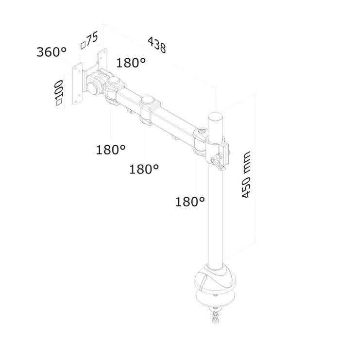 Стойка Neomounts by NewStar Flat Screen Desk Mount (grommet)