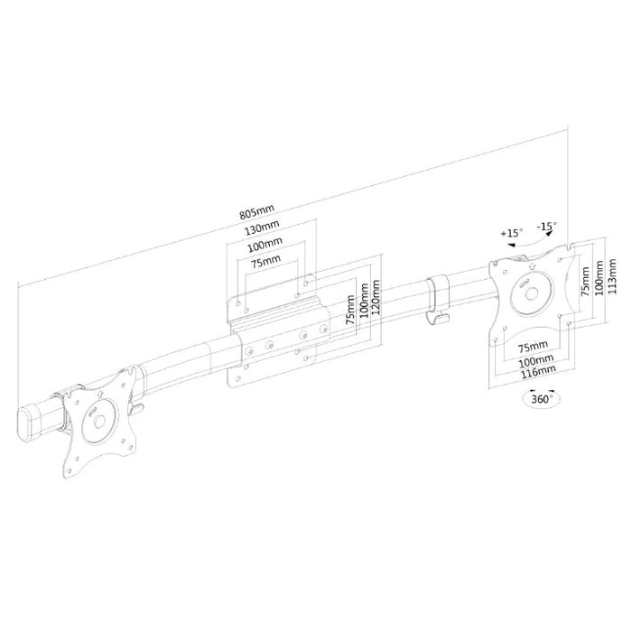 Стойка Neomounts by NewStar Flat Screen Cross bar (to