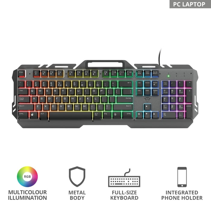 Клавиатура TRUST GXT 853 Esca Metal Gaming Keyboard US