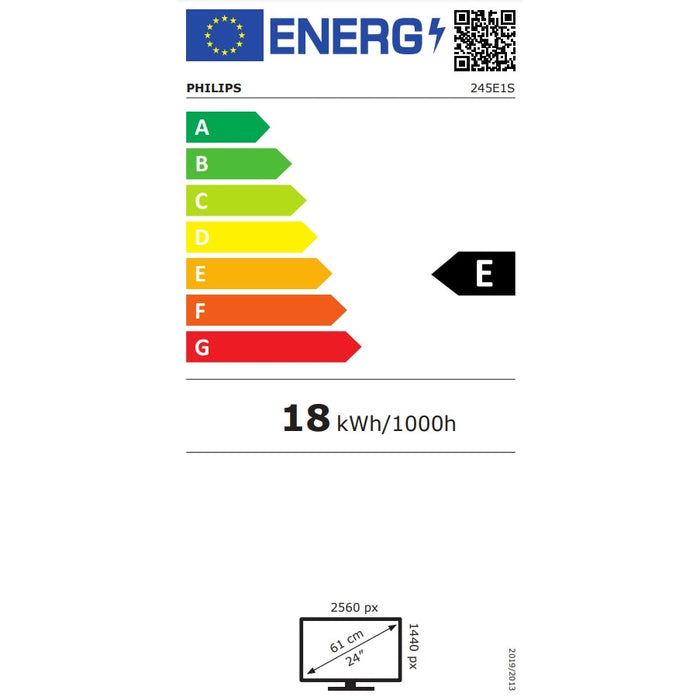 Монитор Philips 245E1S/00 23.8’ IPS WLED 2560x1440