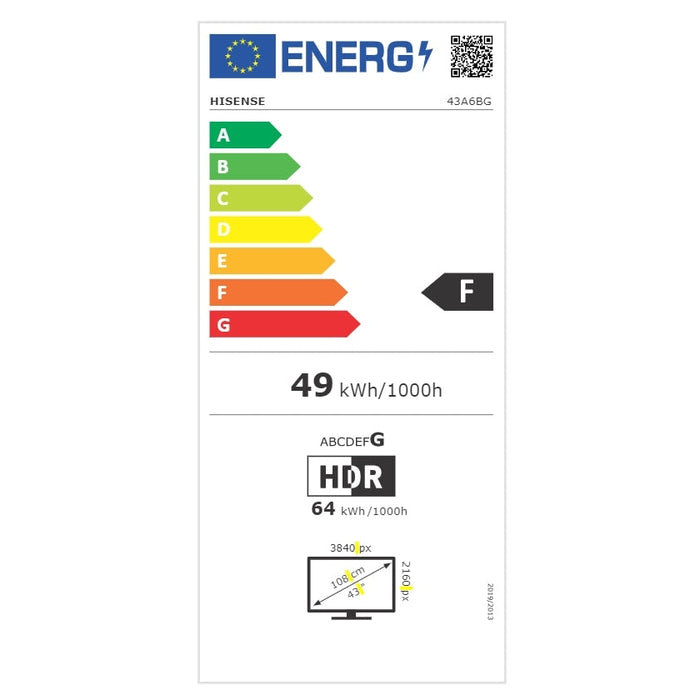 Телевизор Hisense 43’ A6BG 4K Ultra HD 3840x2160