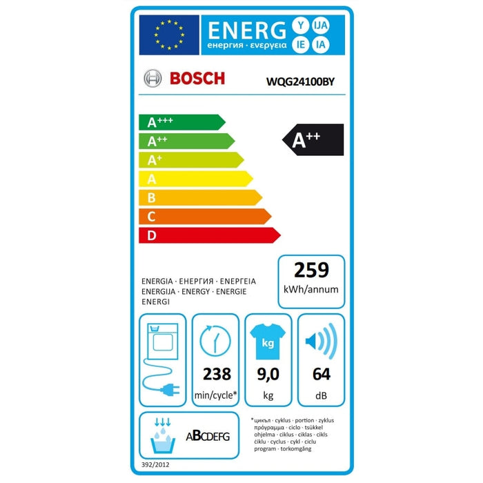 Сушилня Bosch WQG24100BY SER6 Tumble dryer with heat