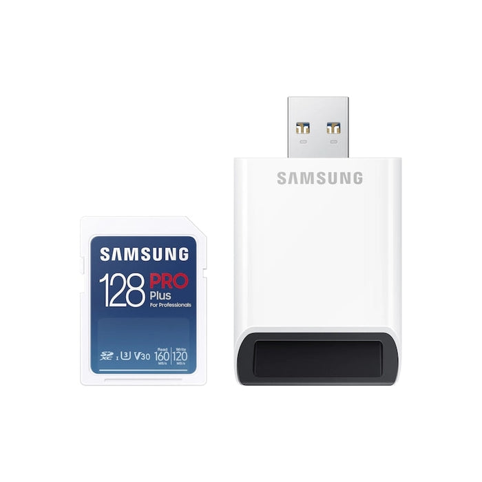 Памет Samsung 128GB SD PRO Plus + Reader Class10 Read