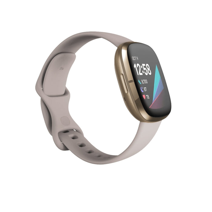 Часовник Fitbit Sense Lunar White Soft Gold Stainless Steel