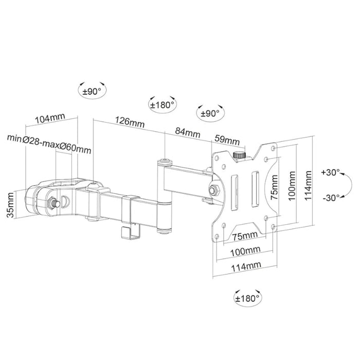 Стойка Neomounts by NewStar Screen Pole Clamp/Truss