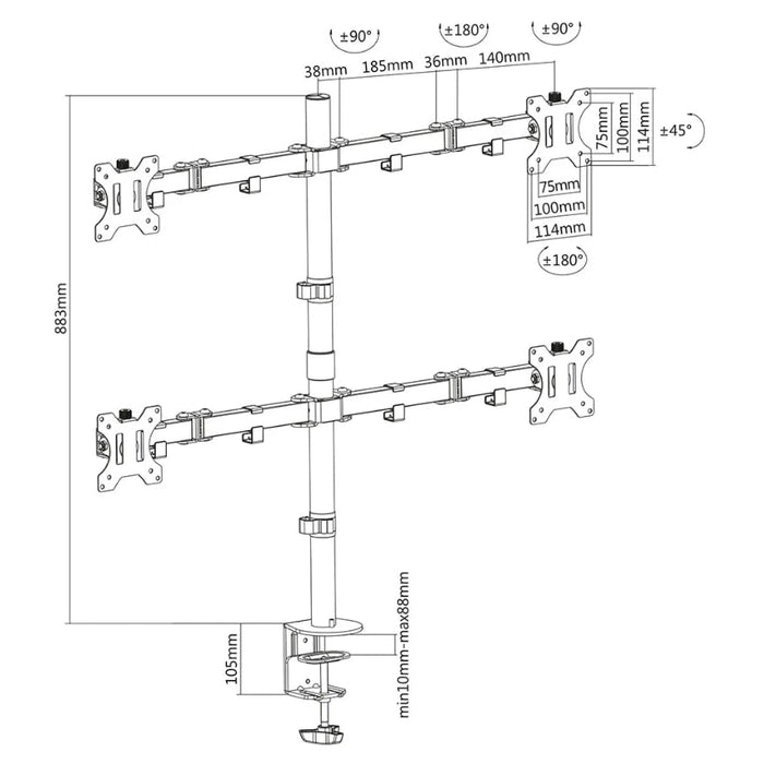 Стойка Neomounts by NewStar Flat Screen Desk Mount