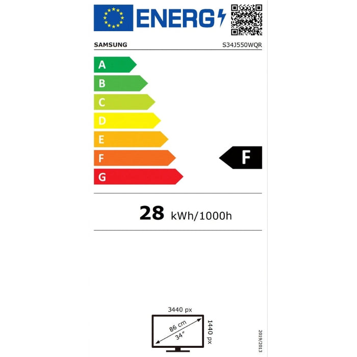 Монитор Samsung S34J550 34.1’ VA LED 60Hz 4 ms GTG