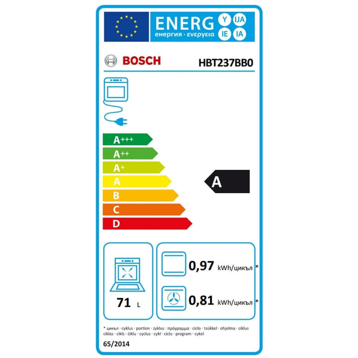 Фурна Bosch HBT237BB0 SER6 Built - in oven 60 x cm 71