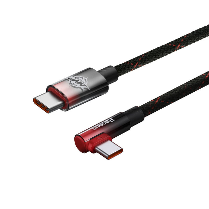 Ъглов кабел Baseus MVP USB - C към USB - C 2m 100W 5A Червен