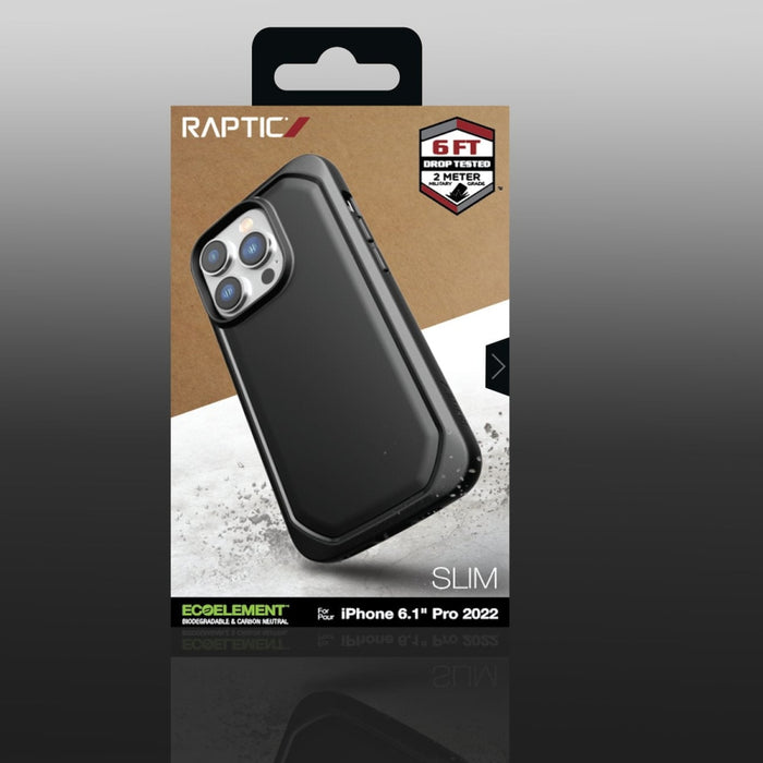 Кейс Raptic X - Doria Slim Case за iPhone 14 Pro черен гръб