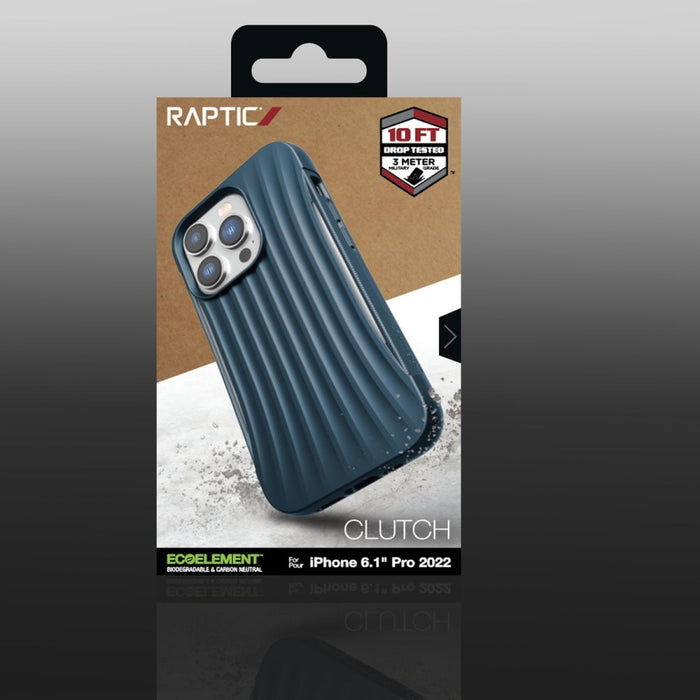 Кейс Raptic X - Doria Clutch Case за iPhone 14 Pro син гръб