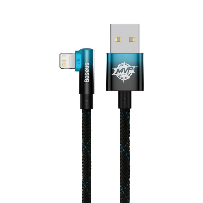 Ъглов кабел Baseus MVP 2 USB към Lightning 1m 2.4A Син