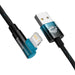 Ъглов кабел Baseus MVP 2 USB към Lightning 1m 2.4A Син