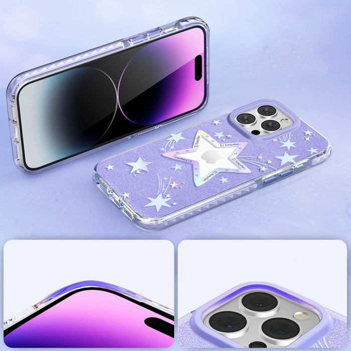 Кейс Kingxbar Heart Star Series за iPhone 14 лилав