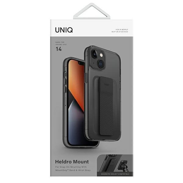 Кейс Uniq Heldro Mount за iPhone 14 6.1’ черен / vapor smoke