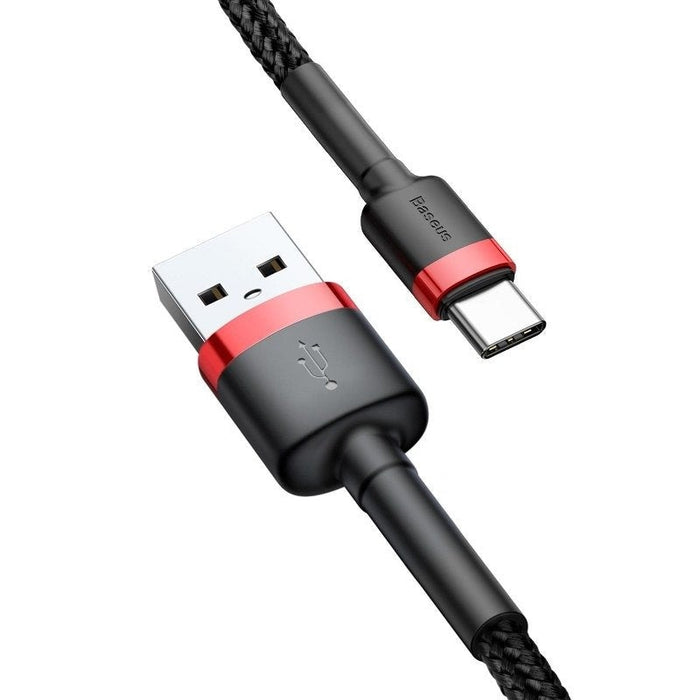 Кабел Baseus Cafule USB - C 3A 0.5m червено - черен