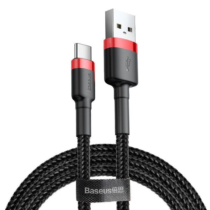 Кабел Baseus Cafule USB - C 3A 1m черно - червен