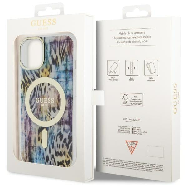 Кейс Guess GUHMP14SHLEOPWB за iPhone 14 6.1’ син