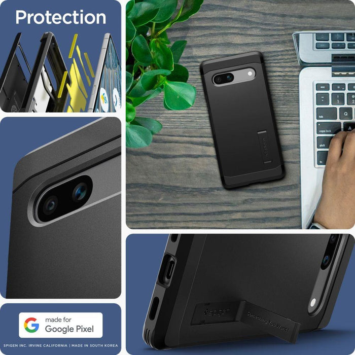 Кейс Spigen Tough Armor за Google Pixel 7a черен