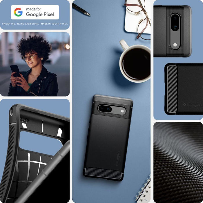 Кейс Spigen Rugged Armor за Google Pixel 7a матово черен