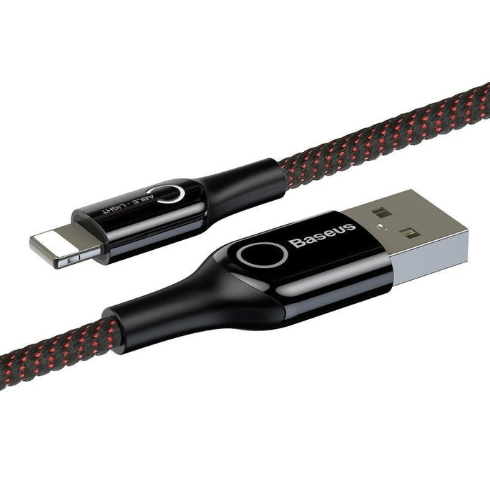 Кабел Baseus USB към Lightning LED 2.4А 1m черен