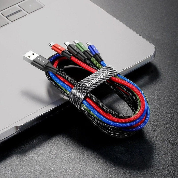 Кабел 4в1 Baseus Fast USB към USB - C / Lightning