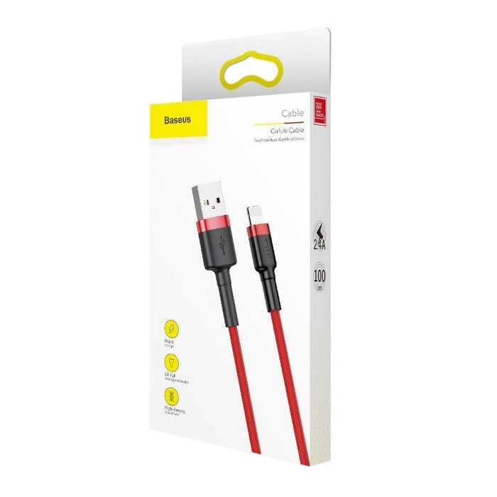 Кабел Baseus Cafule USB Lightning 1.5A 2m червен