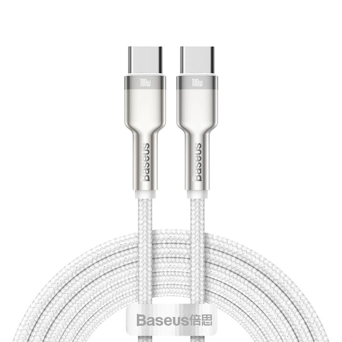 Кабел Baseus Cafule USB - C към 100W 2m бял