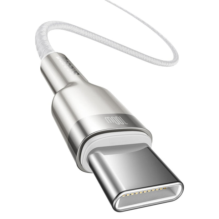 Кабел Baseus Cafule USB - C към 100W 2m бял