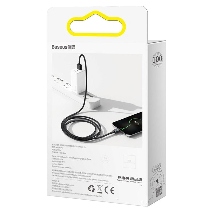 Кабел Baseus Superior Series USB към micro 2A 1m черен