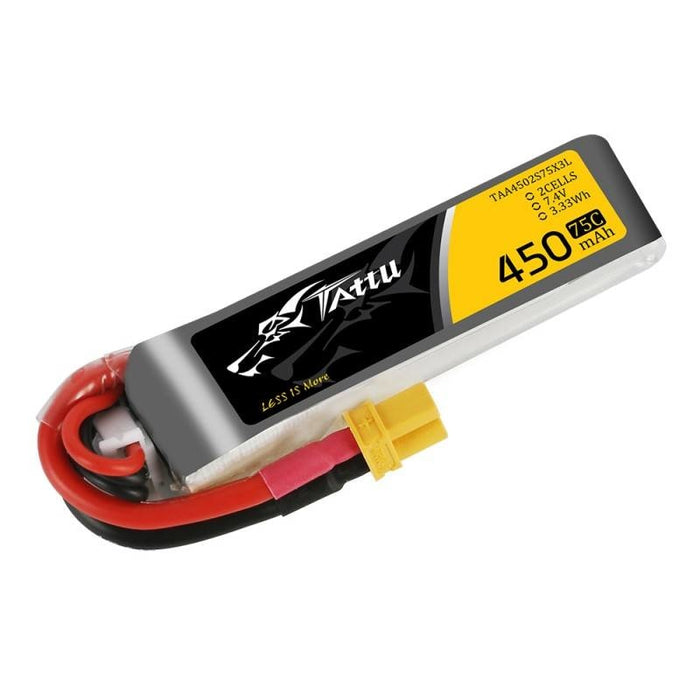 Батерия Tattu 450mAh 7.4V 75C 2S1P Long XT30