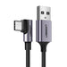 Ъглов кабел UGREEN US284 USB - C 3A,3m черен.