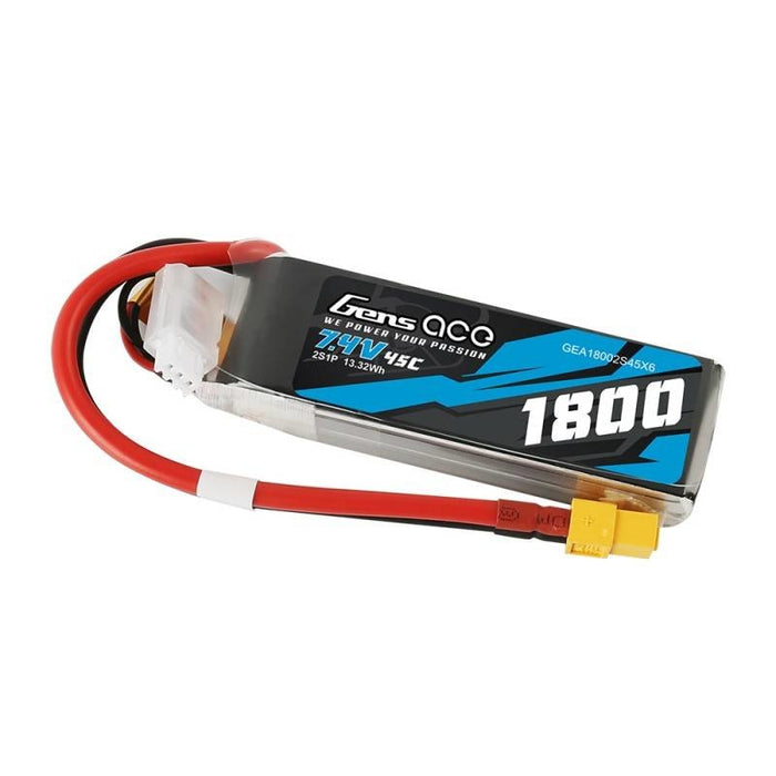 Батерия GensAce LiPo 1800mAh 7.4V 45C 2S1P XT60