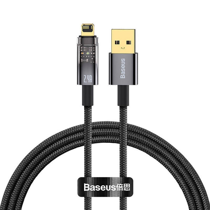 Кабел Baseus Explorer USB към Lightning 2.4A 1m черен