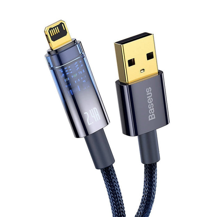 Кабел Baseus Explorer USB към Lightning 2.4A 2m син