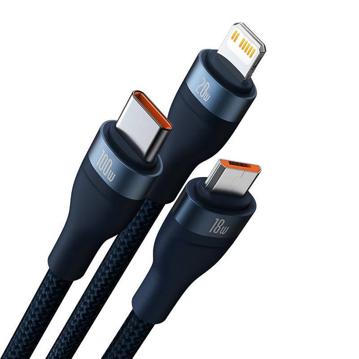 USB кабел 3в1 Baseus Flash Series 2 USB - C + micro