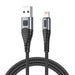 Кабел Vipfan X10 USB към Lightning 3A 1.2m плетен черен