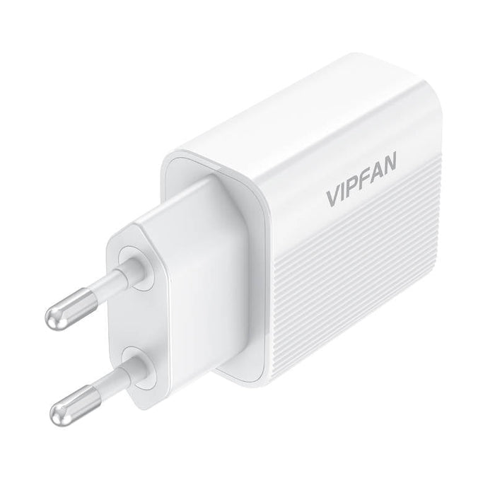 Адаптер Vipfan E01 1x USB 2.4A + USB - C кабел бял