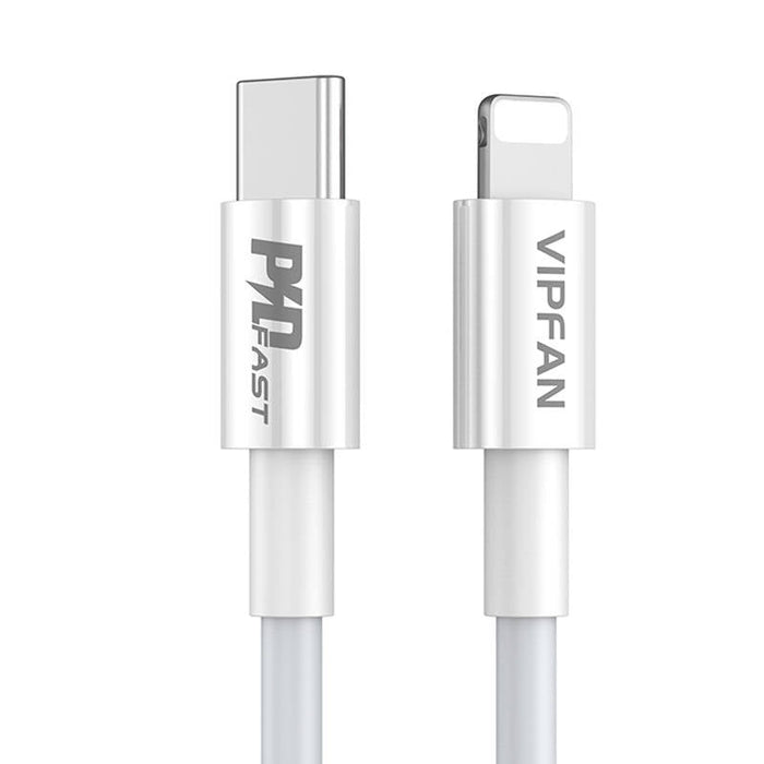 Kабел Vipfan P01 USB - C към Lightning 3A PD 2m бял