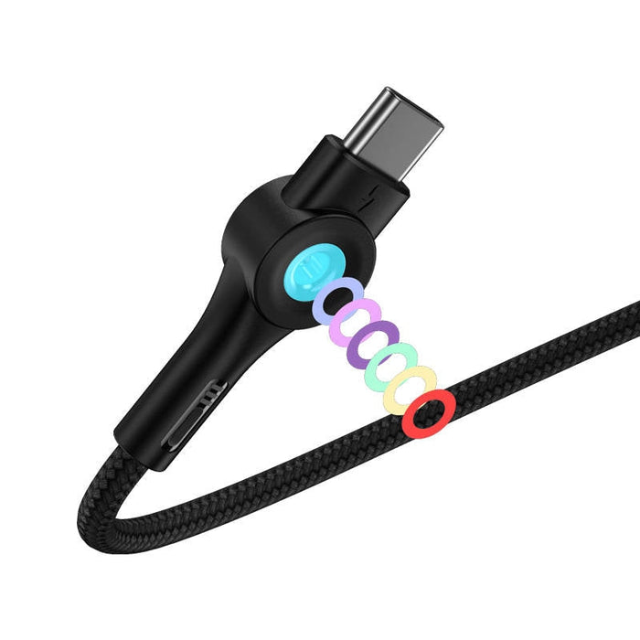 Кабел Vipfan Colorful X08 USB към USB - C 3A 1.2m Черен