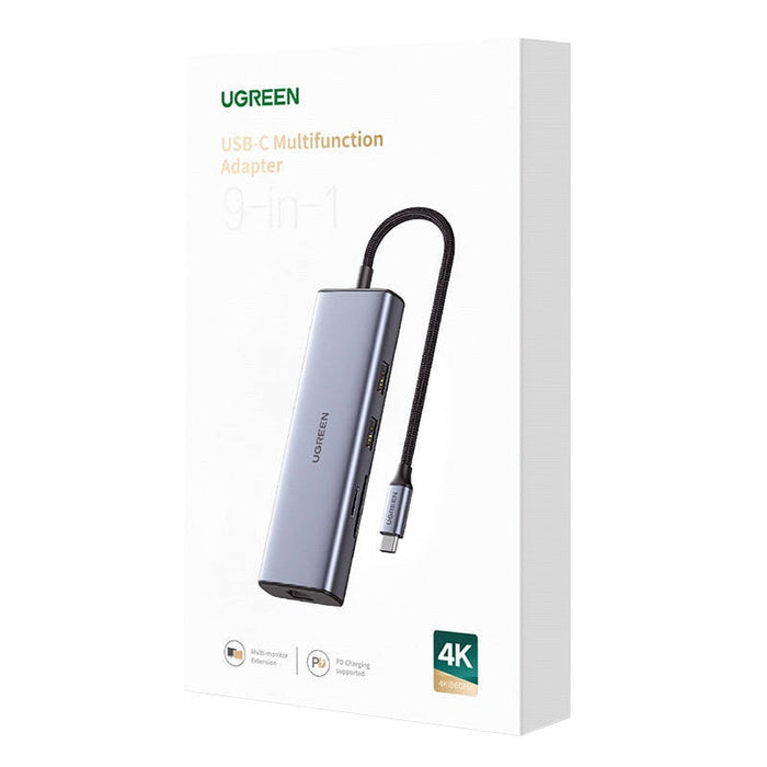 Хъб 9в1 UGREEN CM490 USB - C 2x USB - A 3.0 2.0 HDMI