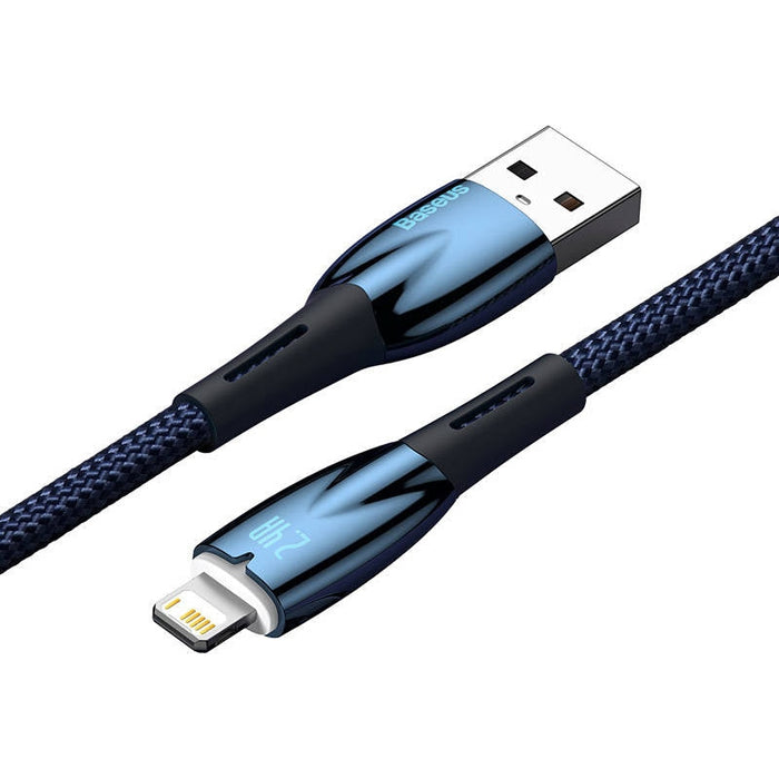 Кабел Baseus Glimmer Series USB към Lightning 2.4A 1m син