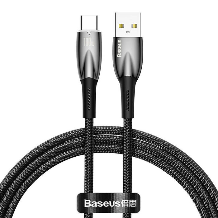 Кабел Baseus Glimmer Series USB към USB - C 100W 1m черен