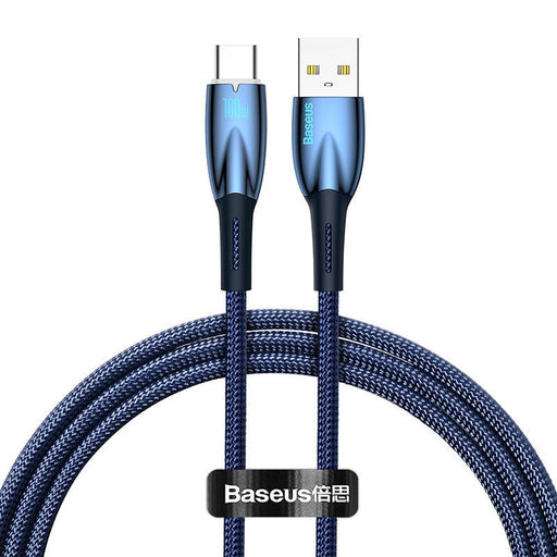 Кабел Baseus Glimmer Series USB към USB - C 100W 1m син