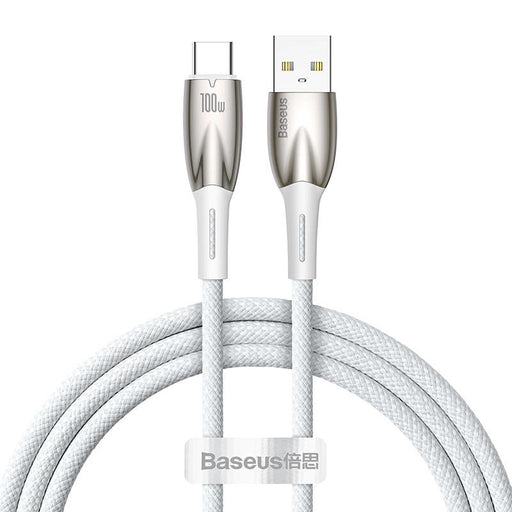 Кабел Baseus Glimmer Series USB към USB - C 100W 1m бял
