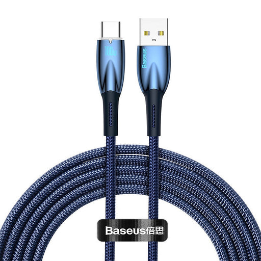 Кабел Baseus Glimmer Series USB към USB - C 100W 2m син