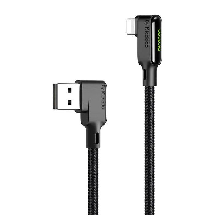 Ъглов кабел Mcdodo CA - 7510 USB към Lightning 1.2m Черен