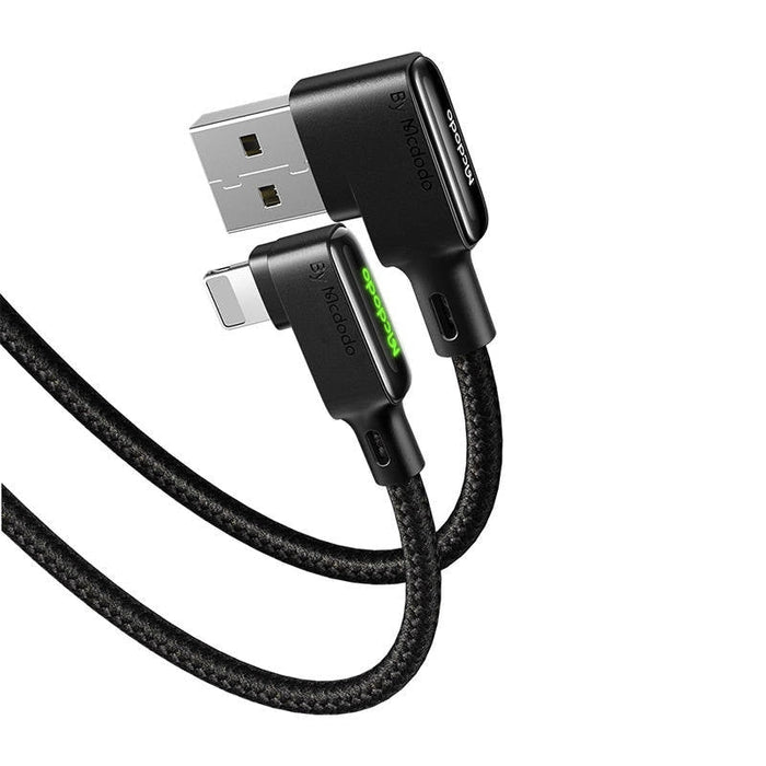 Ъглов кабел Mcdodo CA - 7510 USB към Lightning 1.2m Черен